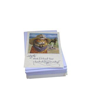 60 The Cattle Drover Cat Greeting Card by Bryan Moon Cards Blank 92376 Vintage